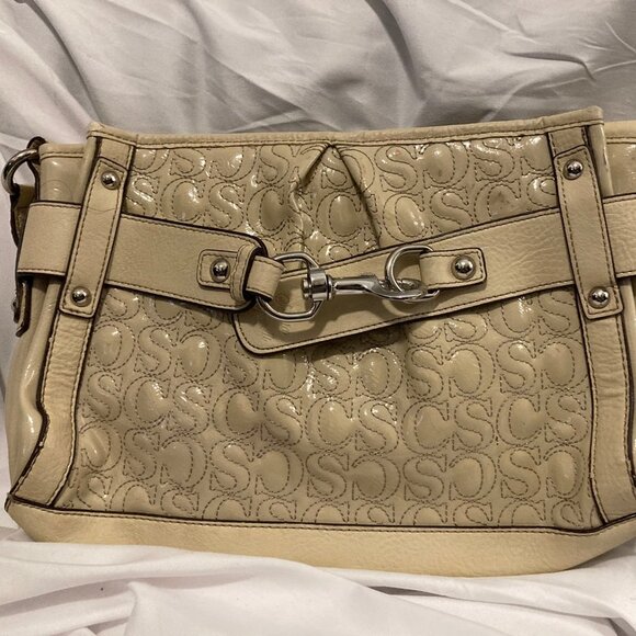 Vintage Sophia Capperelli Monogram Leather Bag with Leopard insides - Picture 1 of 4